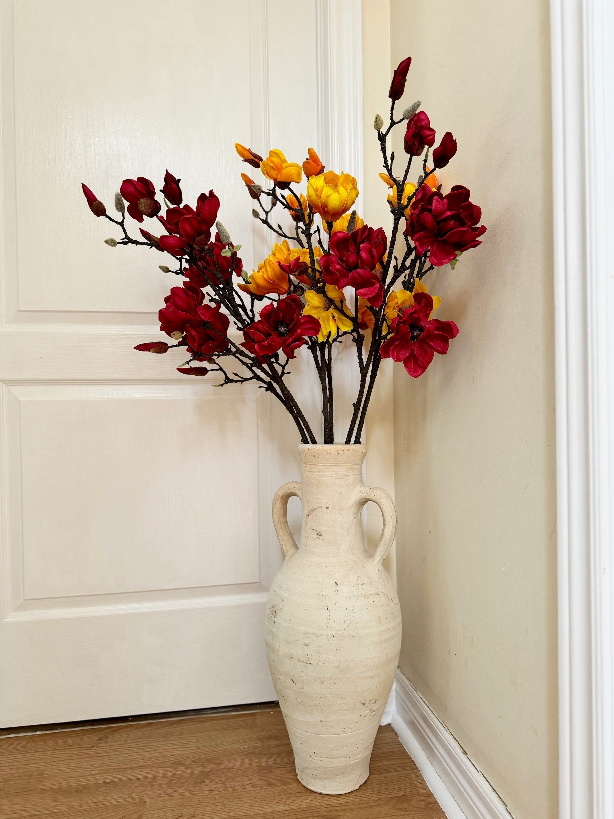 magnolia flowers branches faux